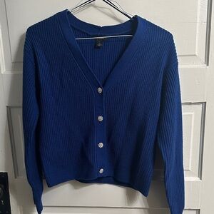 Halogen Royal Blue Cardigan with Button Detail